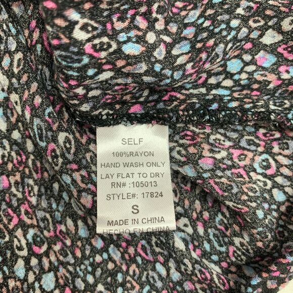 Savanna Jane Boho Top Women S Small Bell Sleeve Peplum Tiered Floral Keyhole Tie - Picture 8 of 11